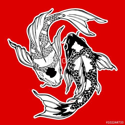Ying Yang Bird Logo - koi fish; ying yang symbol