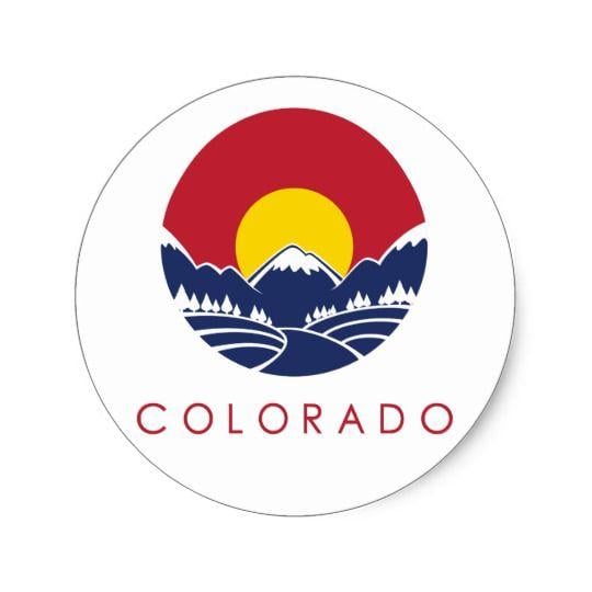 Colorado Mountain Logo - Rocky Mountain Colorado Sunset Logo Classic Round Sticker. Zazzle.co.uk