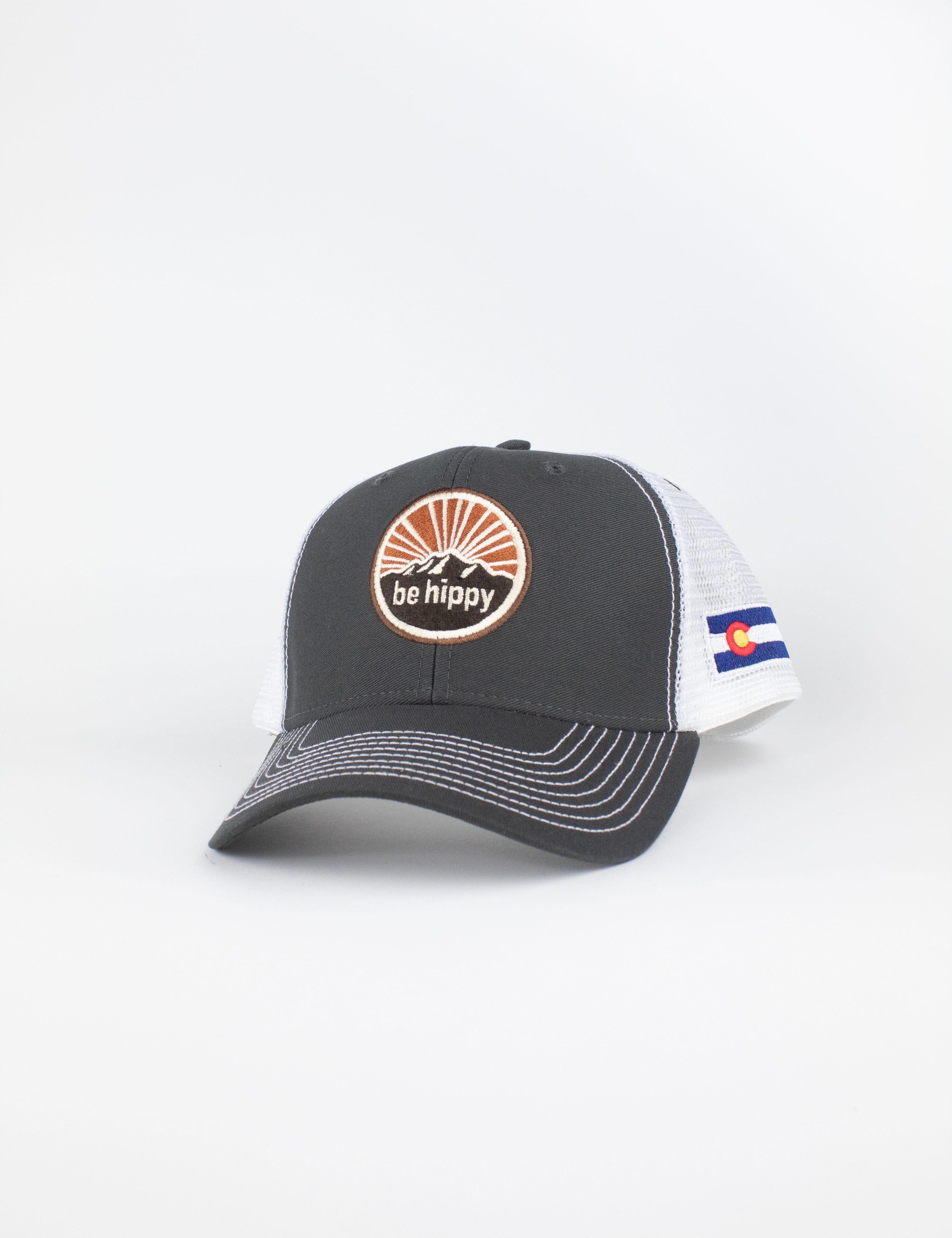 Colorado Mountain Logo - Mountain Logo Trucker Hat - Colorado Flag | be hippy