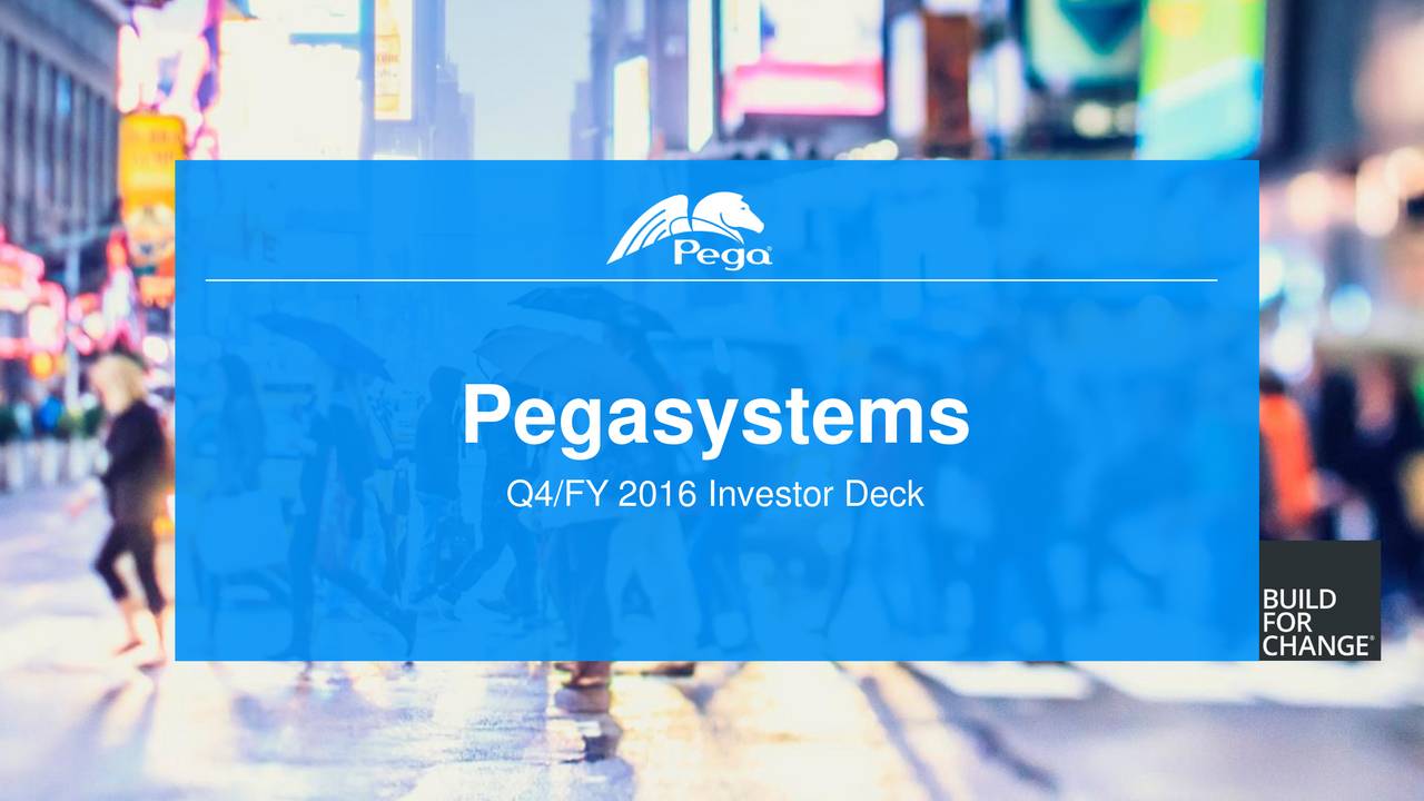 Pegasystems Logo - Pegasystems Inc. 2016 Q4 Call Slides