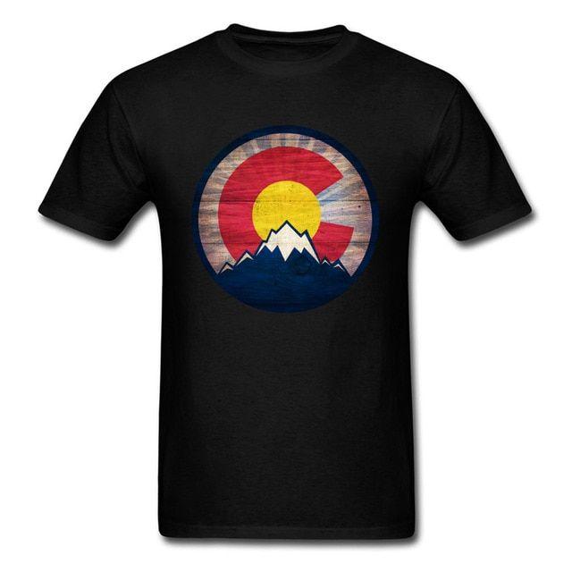 Colorado Mountain Logo - Colorado Flag T Shirt Men T shirts Vintage Geometric Tshirt Rustic ...
