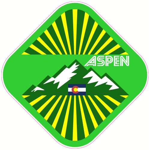Colorado Mountain Logo - Aspen Colorado Mountain Sticker – U.S. Custom Stickers