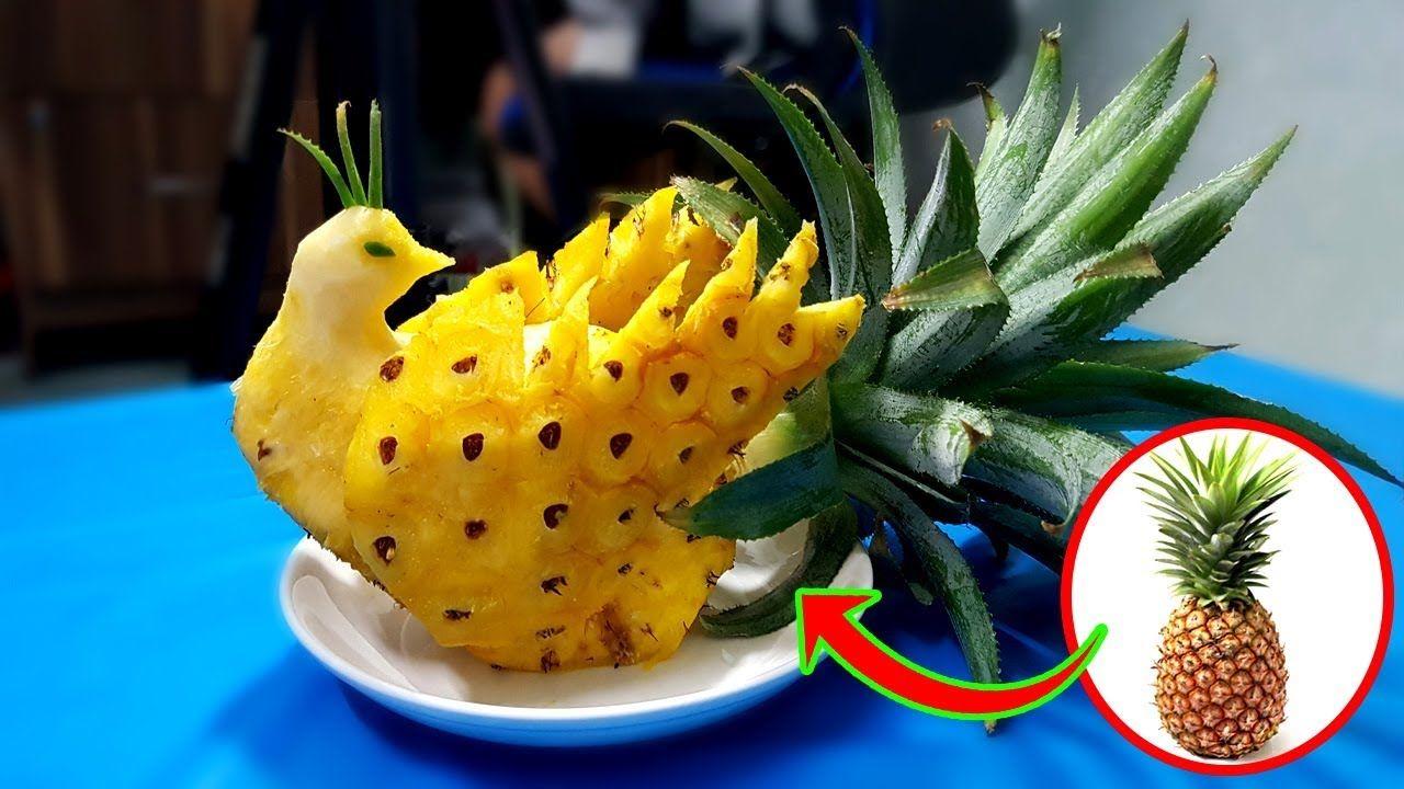Pineapple Bird Logo - How to make a Bird with pineapple? Pineapple Bird | Fruit Carving ...