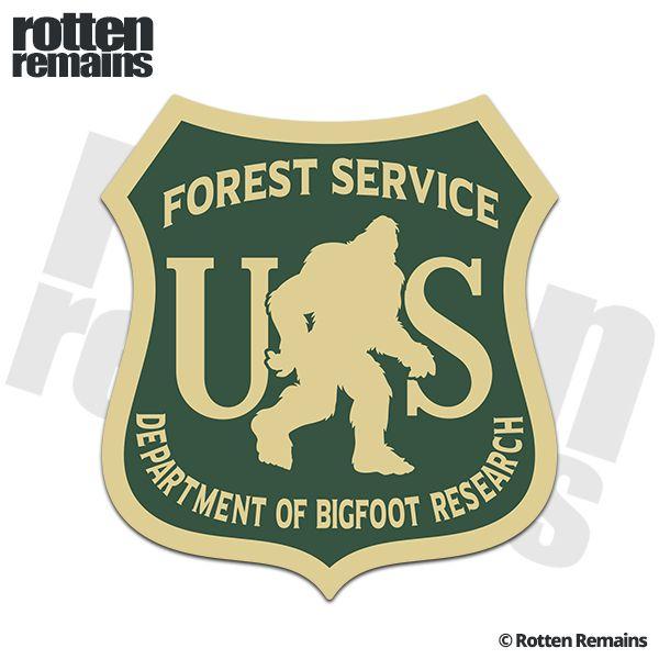 Sasquach Logo - US Forest Service Bigfoot Research Department Sasquatch Logo Sticker ...