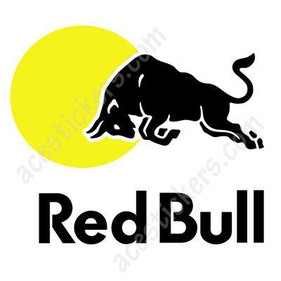 Black White and Red Bull Logo - Red Bull Logo(Black Yellow)Stickers 003 (15 X 12.9 Cm) ステッカー