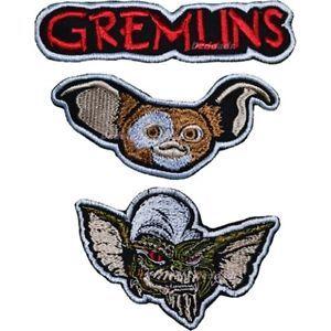 Stripe Gremlin Logo - Set of Gremlins Embroidered Patches Logo Gizmo Stripe Faces Mogwai ...