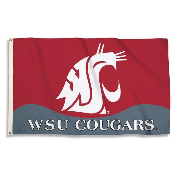 Washington State Logo - BSI Products Washington State Cougars Logo Flag