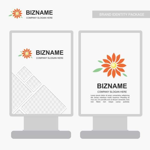 Orange Flower Company Logo - Company ad banner design and card with orange theme vector also
