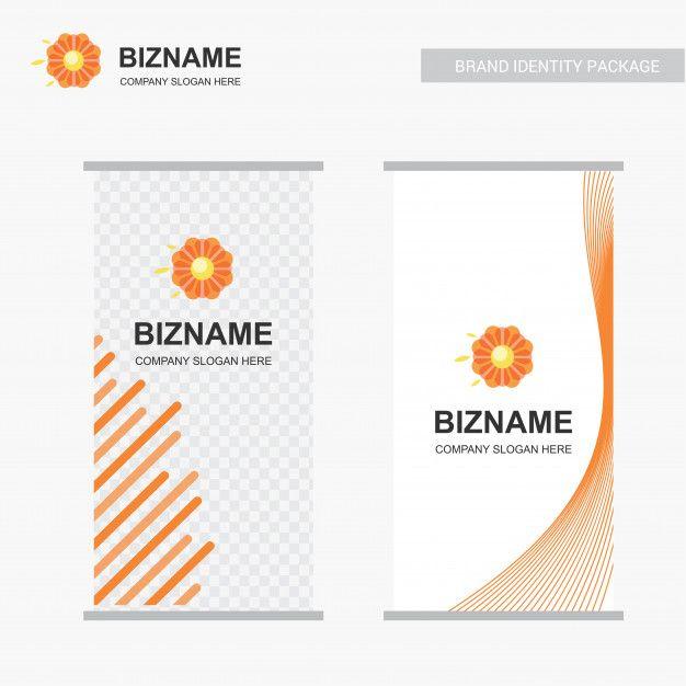 Orange Flower Company Logo - Flower logo and business stand design Vector