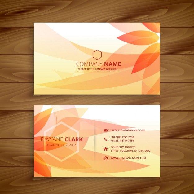 Orange Flower Company Logo - Beautiful flower business card Vector