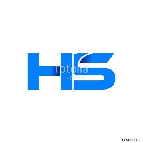 HS Logo - hs logo initial logo vector modern blue fold style