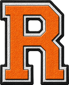 Orange R Logo - Presentation Alphabets: Orange Varsity Letter R