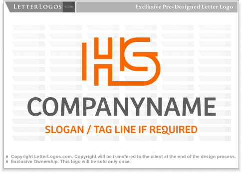 HS Logo - Orange HS Logo ( Letter H Logo Design 22 )