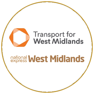 With Orange Circle Transportation Company Logo - Transport for West Midlands (TfWM) and National Express buses (NX ...