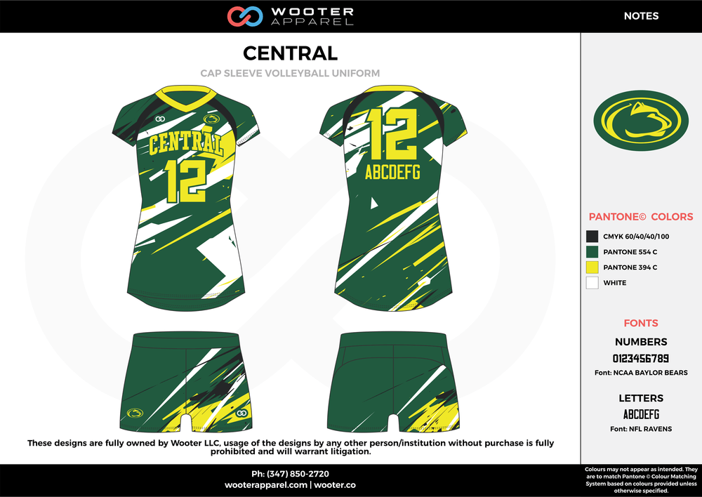 Green and Yellow Sports Logo - Volleyball Designs