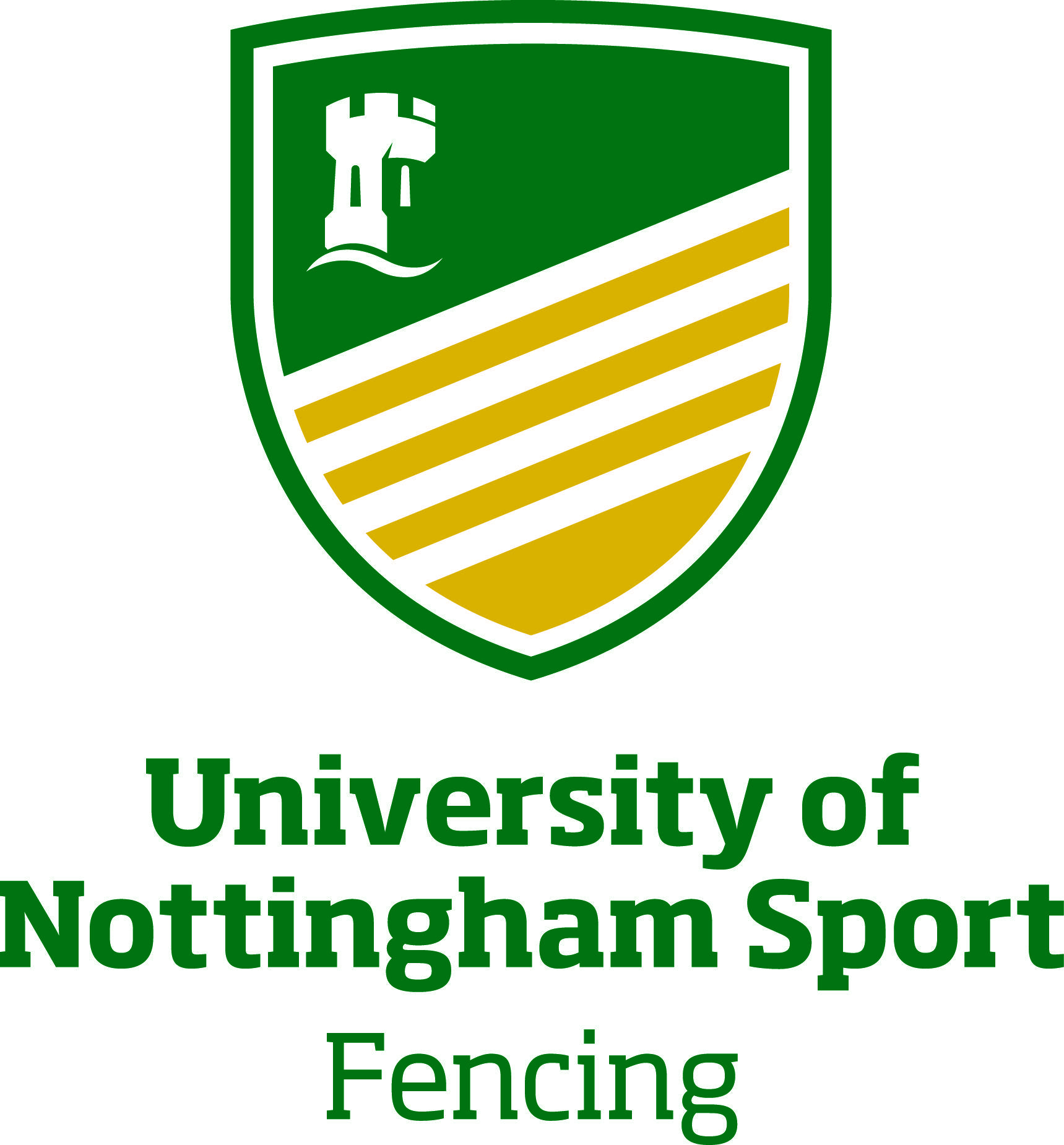 Green and Yellow Sports Logo - Fencing