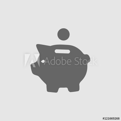 Simple Bank Logo - Piggy bank vector icon. Saving money simple isolated sign symbol ...