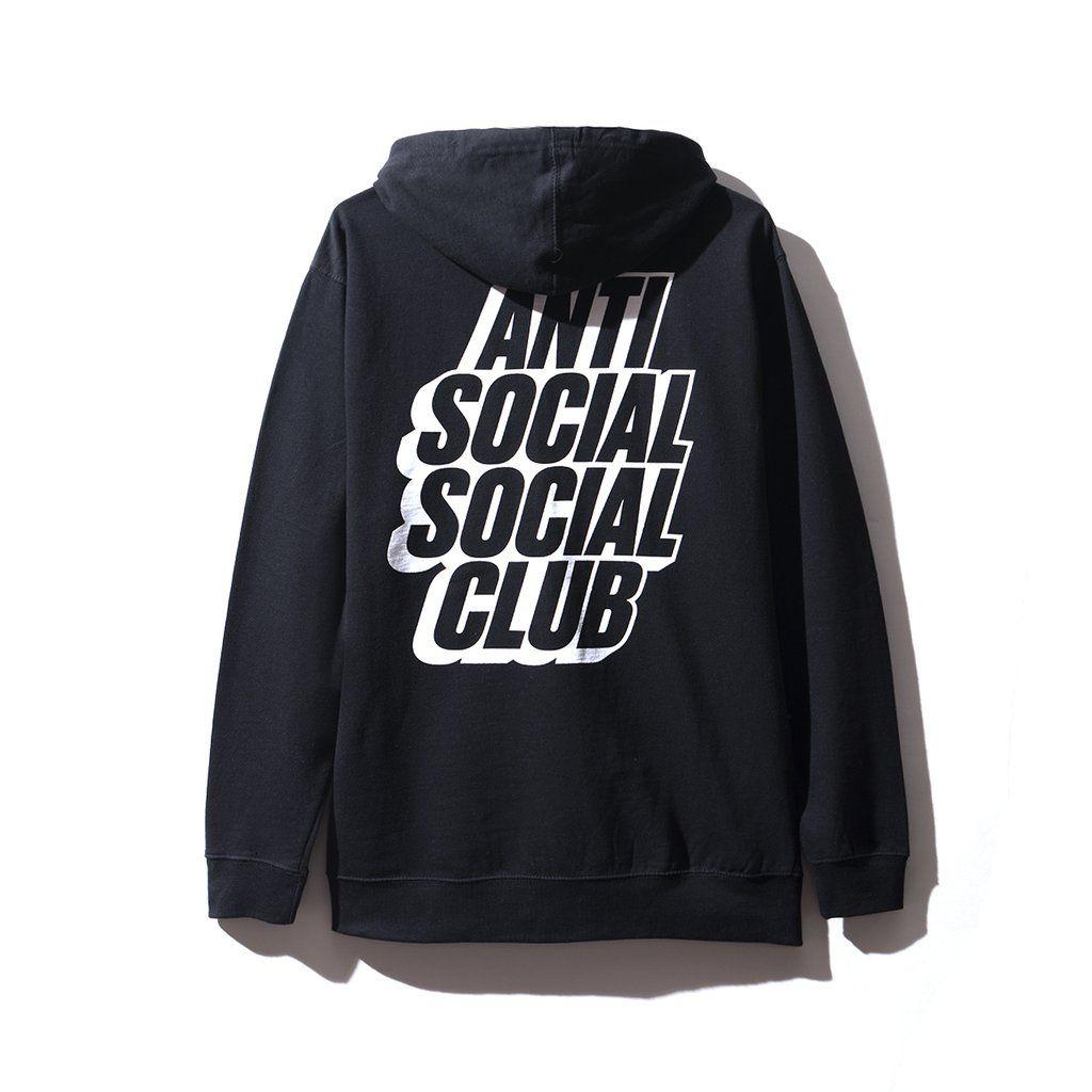Real Anti Social Social Club Logo - Blocked Logo Black Hoodie – AntiSocialSocialClub