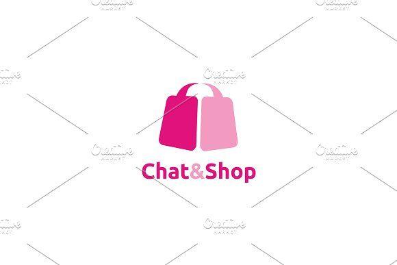 Pink Bubble Logo - Pink Bubble Chat and Shop Bag logo ~ Logo Templates ~ Creative Market