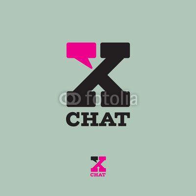 Pink Bubble Logo - X chat, secret chat logo. Letter X with a comic bubble. Conversation ...