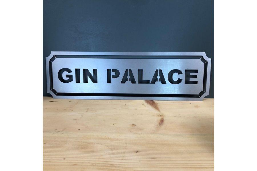 Steel Palace Logo - Steel Gin Palace Word Sign Metal Shop Rustic Pub Cafe Bar Cocktails ...