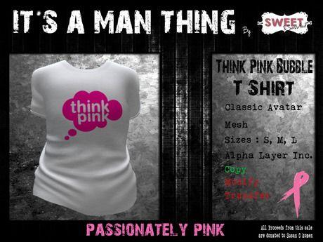 Pink Bubble Logo - Second Life Marketplace - It's A Man Thing - Think Pink Bubble W