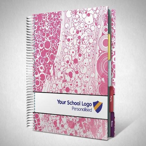 Pink Bubble Logo - Personalised Teacher Planner with Funky Pink Bubble Cover (FC02 ...