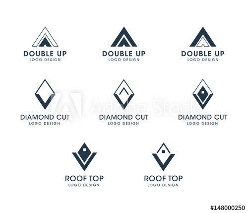 Diamond Triangle Logo - Diamond and triangle logo set. Silhouette vector collection