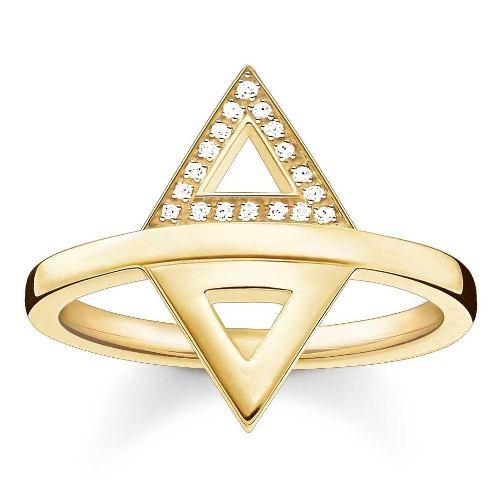 Diamond Triangle Logo - Thomas Sabo Yellow Gold Plated Diamond Triangle Ring