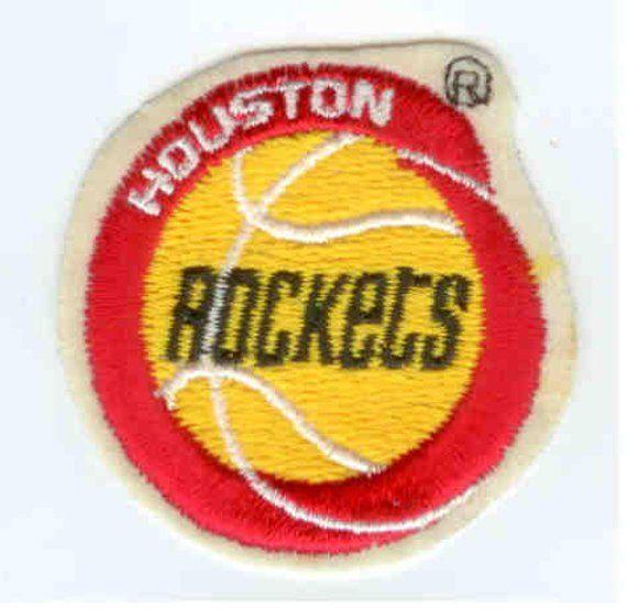 Hoop School Logo - Houston Rockets NBA Basketball Logo Yellow Red White Old School ...