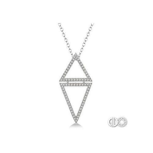 Diamond Triangle Logo - Ashi Diamonds 14k White Gold Diamond Triangle Pendant | Garrick Jewelers