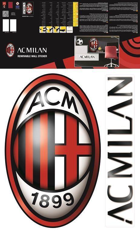 Milan Logo - AC Milan Logo - Wall sticker - 50 x 32 cm - Multi - SimbaShop.nl