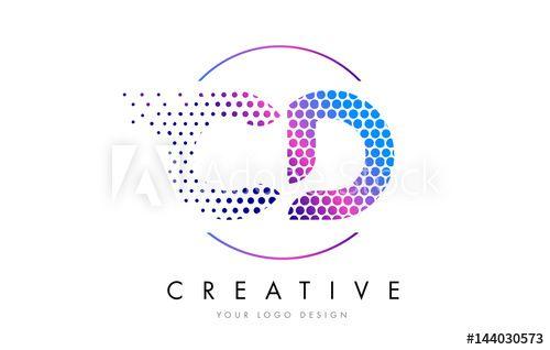 Pink Bubble Logo - CD C D Pink Magenta Dotted Bubble Letter Logo Design Vector - Buy ...