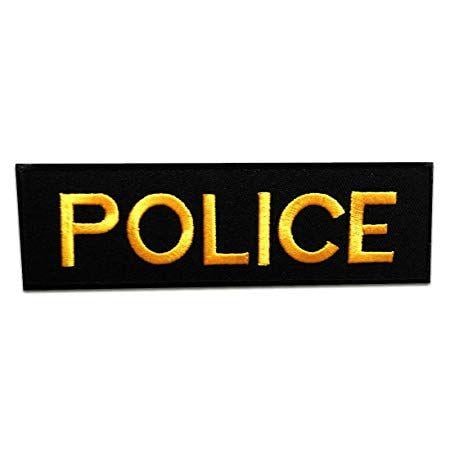 Iron Logo - POLICE Logo Patch '' 12,5 x 4 cm '' - Embroidered Iron On Patches ...