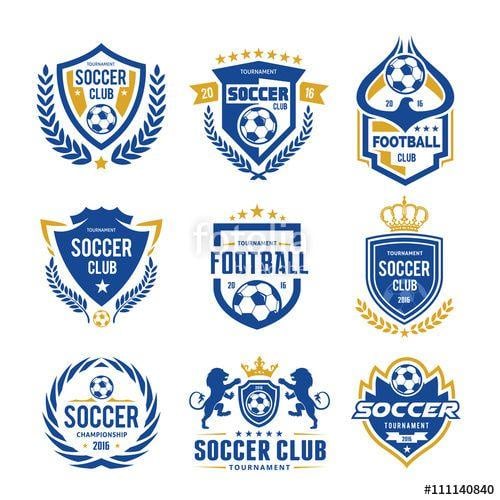 College Logo - Football and soccer college vector logo set template Stock image