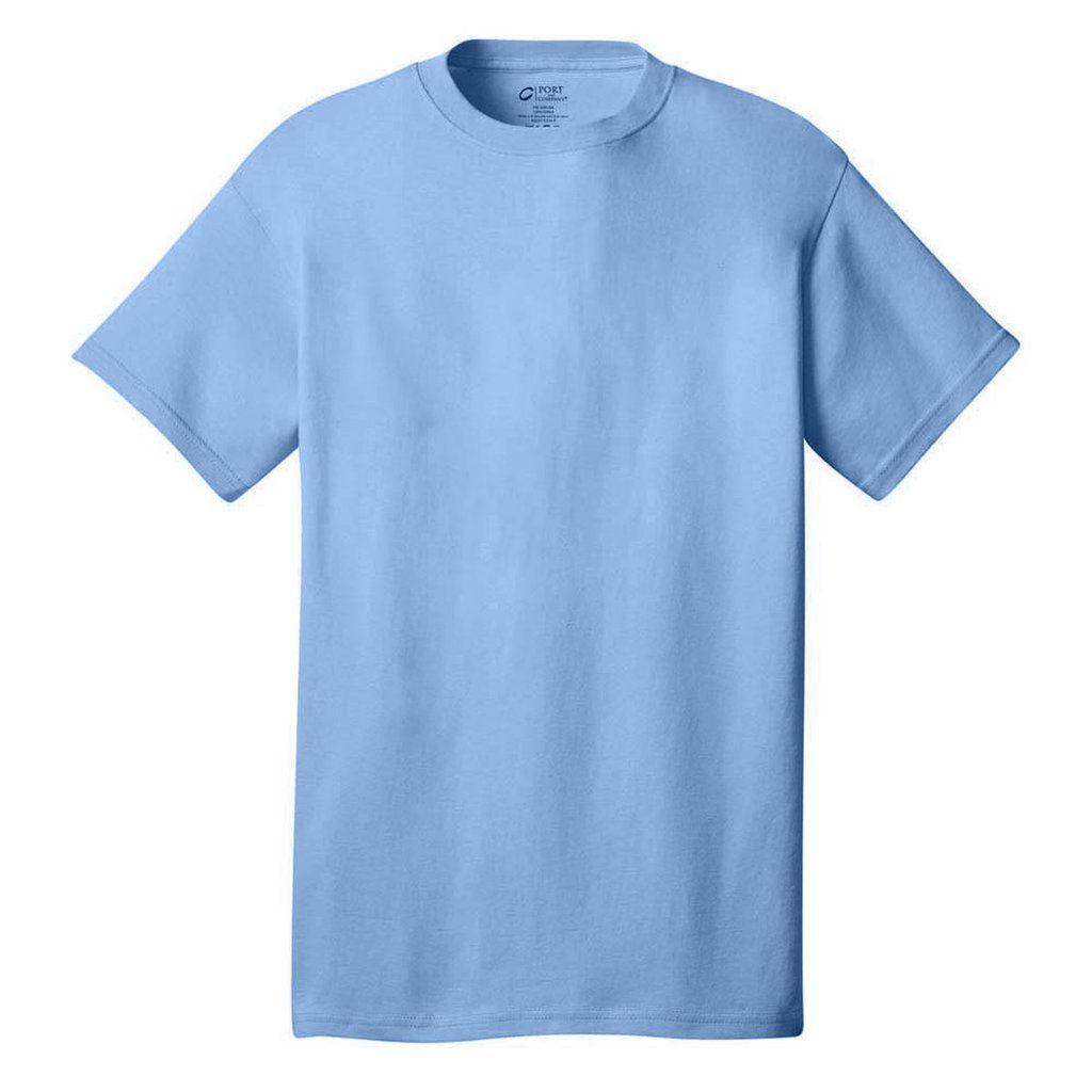 Baby Blue Company Logo - Port & Company Men's Light Blue Essential T-Shirt