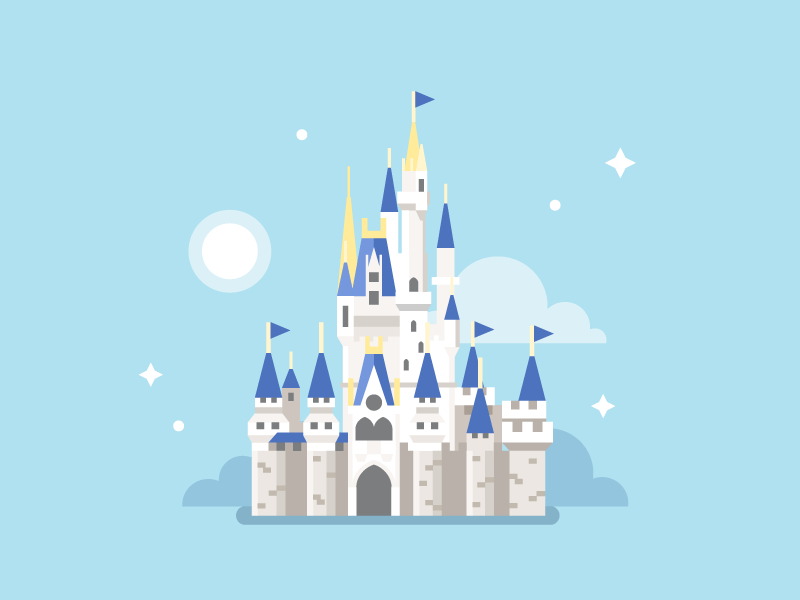 Walt Disney World Castle Logo - Disney World / Cinderella Castle. Illustration. Disney