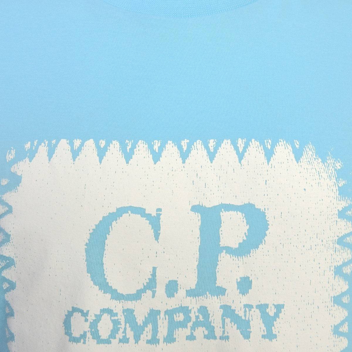 Baby Blue Company Logo - C.P. Company Boys Light Blue Logo Top