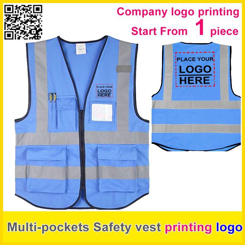Baby Blue Company Logo - SPARDWEAR Custom printing company logo security vest Safety ...