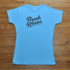 Baby Blue Company Logo - WOMEN'S LIGHT BLUE LOGO T-SHIRT - Rush River Brewing Company