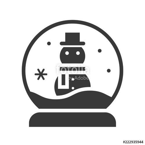 Snow Globe Logo - Snowman in snow globe, Merry Christmas filled icon set Stock image