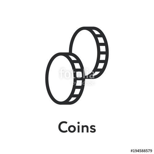 Two Coins Logo - Two Coins Cash Money Minimal Flat Line Outline Stroke Icon Stock