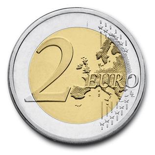 Two Coins Logo - 2 euro coin