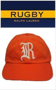 Orange R Logo - Rugby Ralph Lauren Gothic R Logo Orange Strapback Baseball Hat