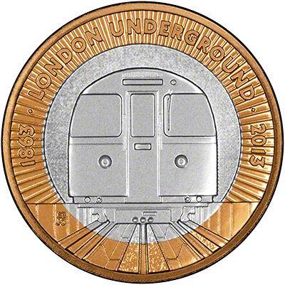 Two Coins Logo - 2013 150th Anniversary of the London Underground £2 Coin