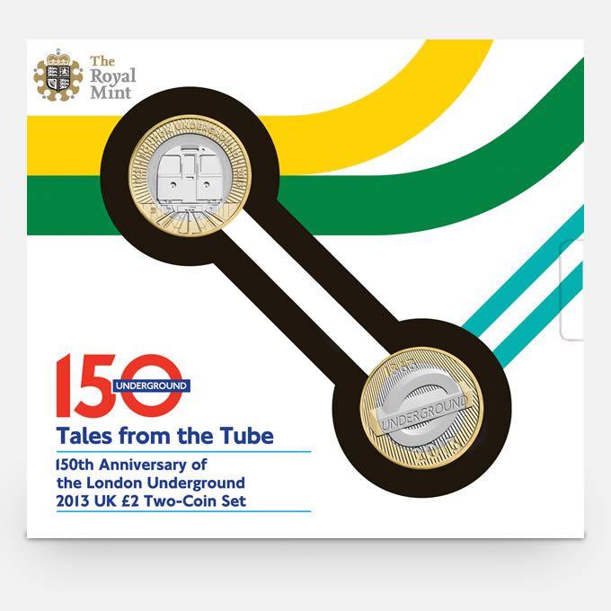 Two Coins Logo - London Underground 2013 UK £2 Two-Coin Set - Tower Court Collection
