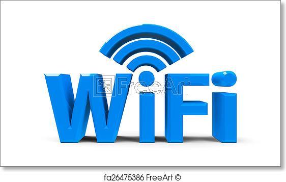 Wifi Logo - Free art print of WiFi symbol. Blue wifi symbol, icon or button ...