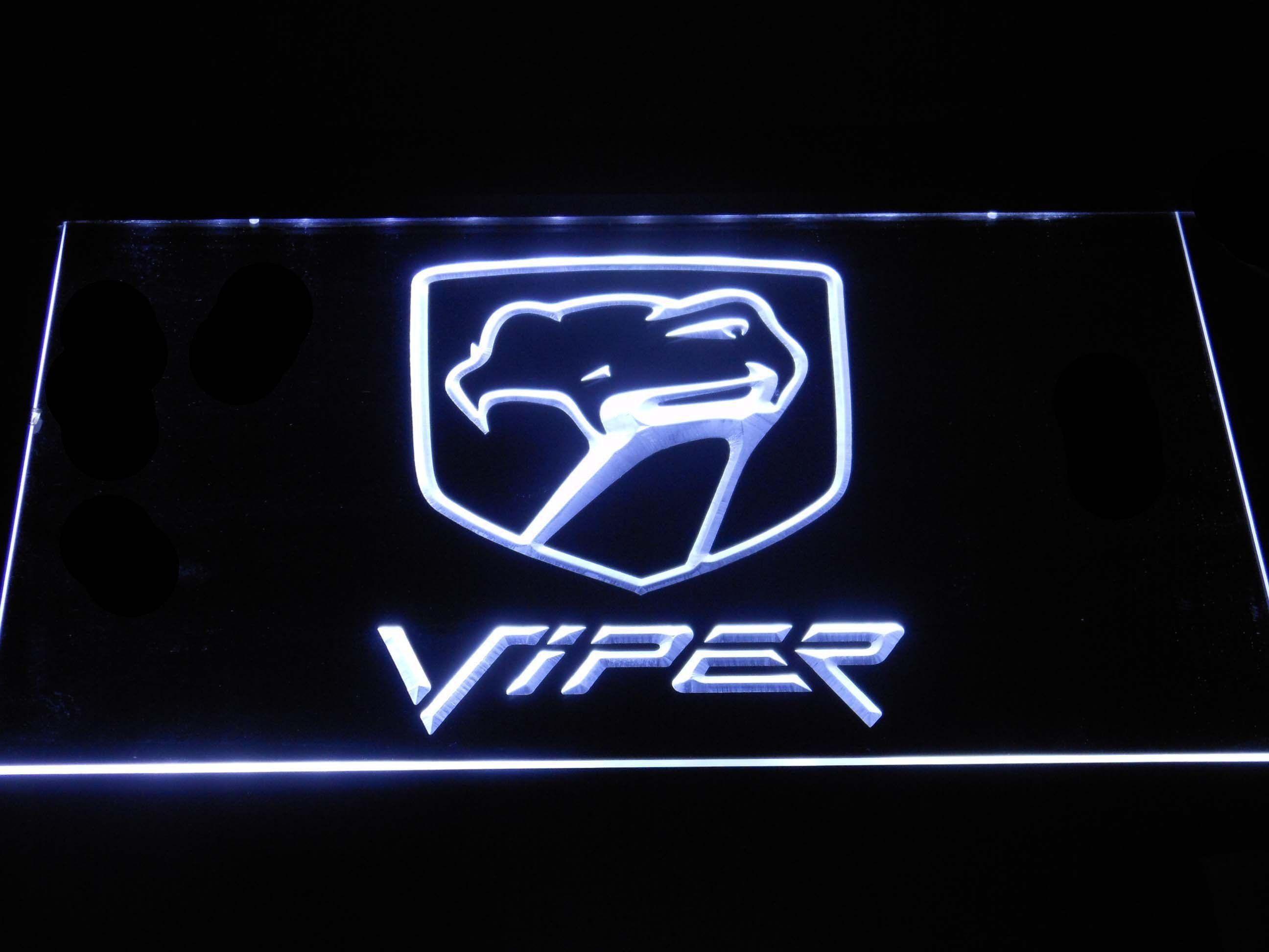 Blue Dodge Logo - Dodge Viper Old Logo LED Neon Sign | SafeSpecial