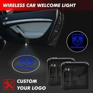 Blue Dodge Logo - 2xWireless Car Door Logo Welcome Projector Ghost Shadow LED Light ...