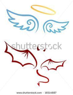 Small Angels Logo - Little Angel and little devil wings applique and fill stitch designs